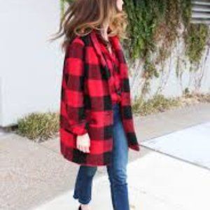 Old Navy Buffalo Plaid Brushed Fleece Jacket sz XL